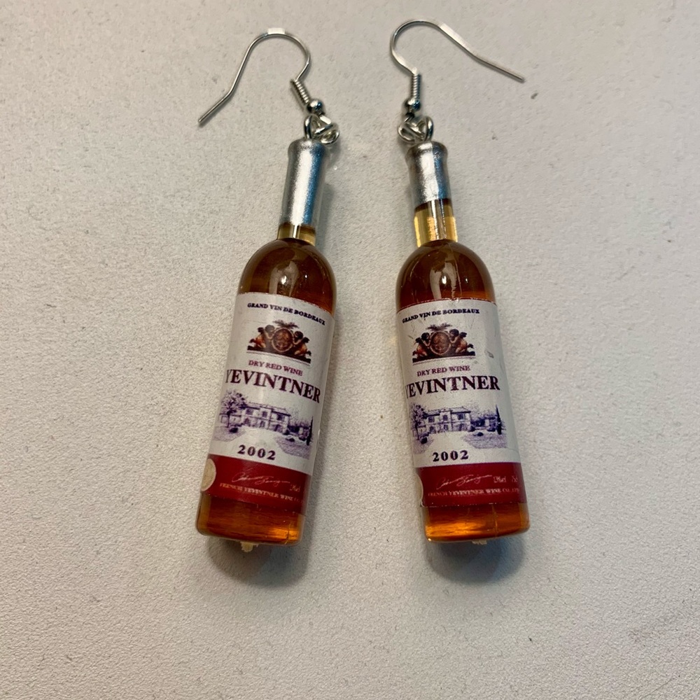 Wine bottle earrings New